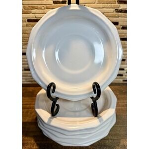 Pfaltzgraff HERITAGE WHITE Set of 5 Saucers 6"Farmhouse USA Vintage